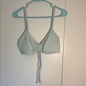 Light Blue Ruched Bikini Top